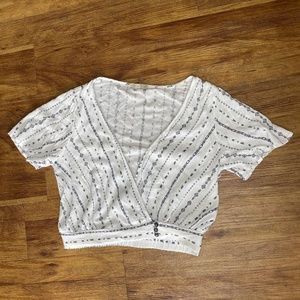 Tribal Print Crop Top Shirt